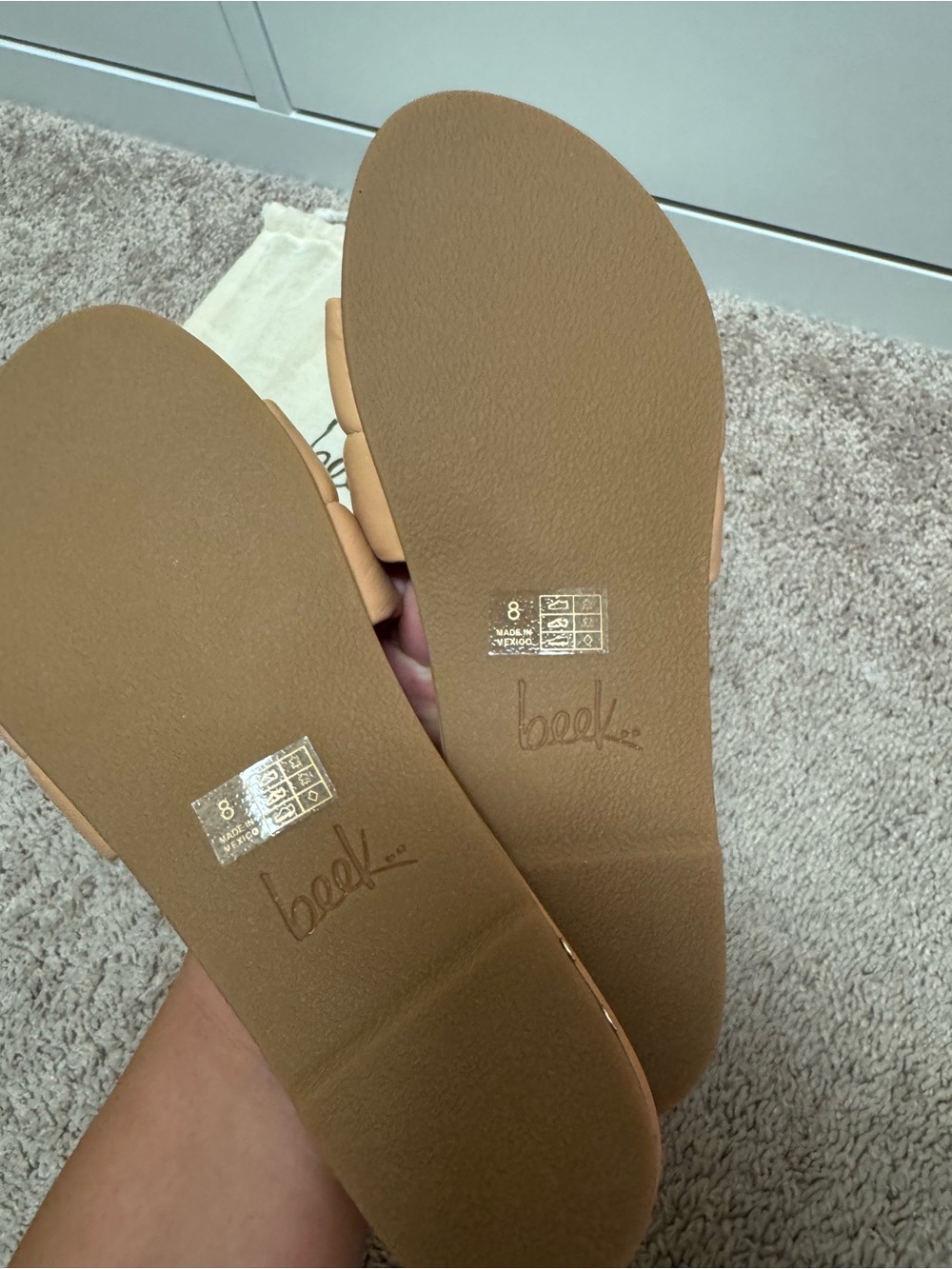 beek Padded Slide Mules in Tan - Picture 2 of 3